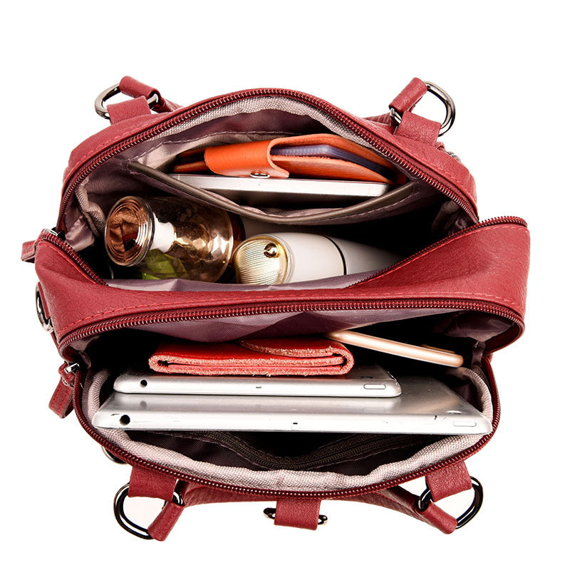 Multi-Functional Women's Soft Leather Crossbody Bag